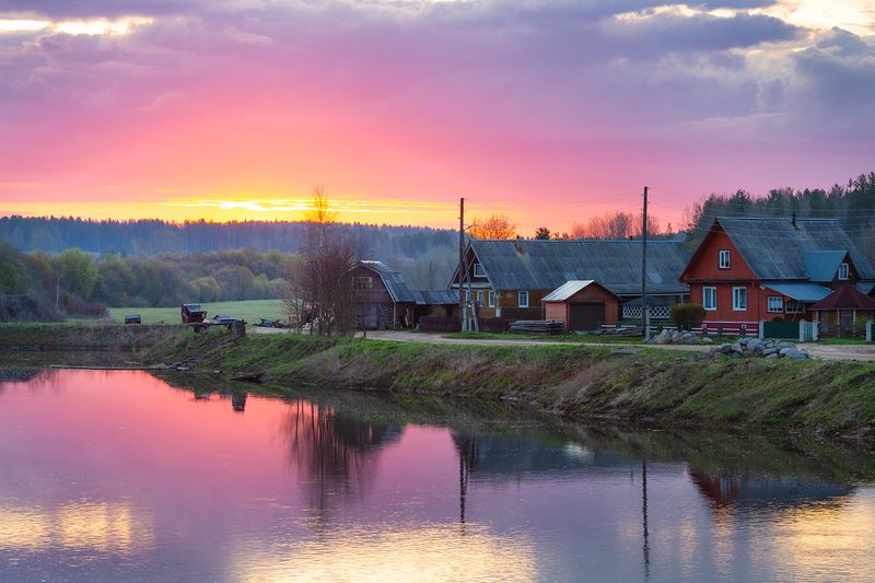 восход, рассвет, утро, пежма, солнце, река За секунду до восхода фото превью