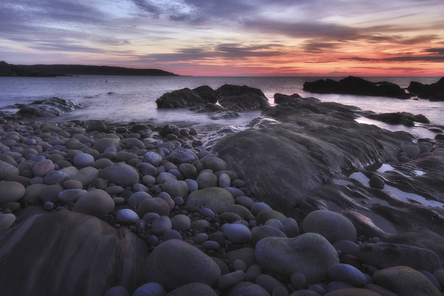 кольский, море, камни, закат, Алексей Никонов