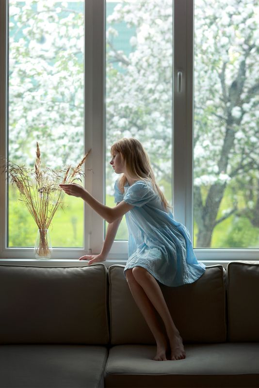 девушка, красивая, сад, цветение, цветущий сад, портрет, цвет, фотография, жанр Веснаphoto preview