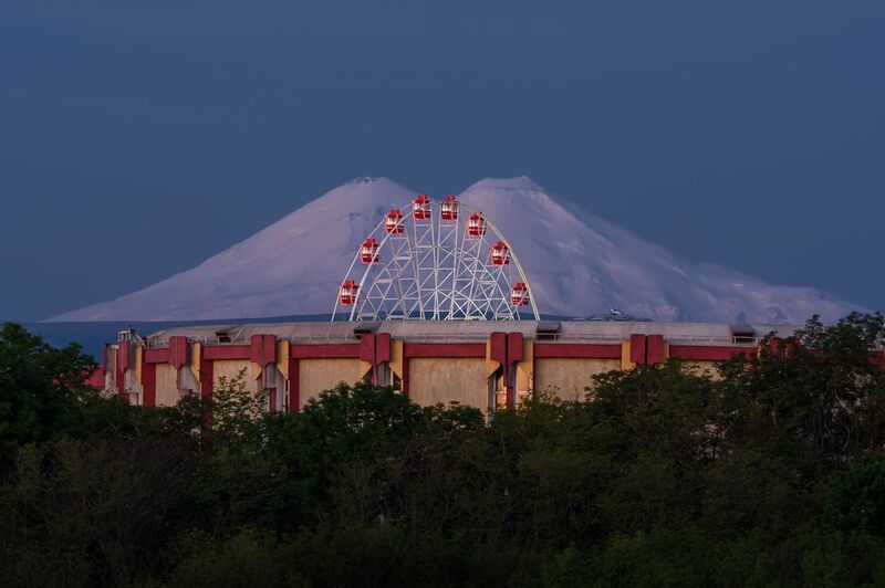 кавказ, кмв, кавказские минеральные воды, эльбрус, ессентуки, ночной город, колесо обозрения Синяя ночьphoto preview