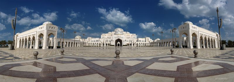 Каср Аль Ватан, Дворец Наций, Абу Даби, Объединённые Арабские Эмираты, Qasr Al Watan, Palace of the Nation, Abu Dhabi, United Arab Emirates, uae, оае, достопримечательность, дворец, мрамор, площадь, небо, облака, поездка, тур, экскурсия, азия, восточный,  Каср Аль Ватан или Дворец Наций. Абу Даби. Объединённые Арабские Эмираты.photo preview