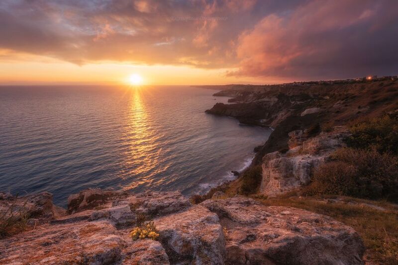крым, севастополь, весна, море, фиолент, закат, пейзаж, горы Майский закатphoto preview