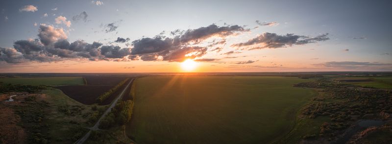 поля, закат, облака, дорога Тамбовщина photo preview