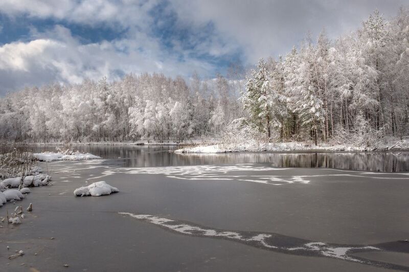 апрель снегопад утро речка суходол лес серково Апрельские капризыphoto preview