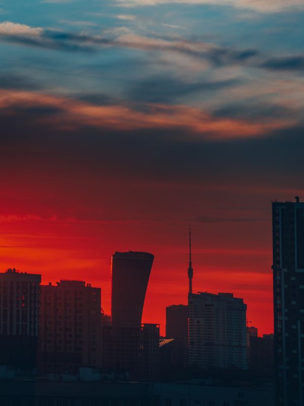 москва рассвет архитектура город На рассветеphoto preview