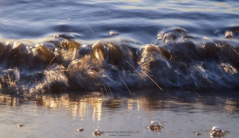 волна, движение, свет, вода, импульс, эскиз, штрихи, минимализм, абстракция, концепт Эскизы вечернего светаphoto preview