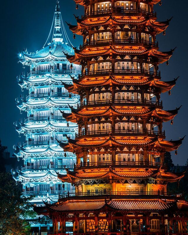 Sun and Moon Pagodas, Guilinphoto preview