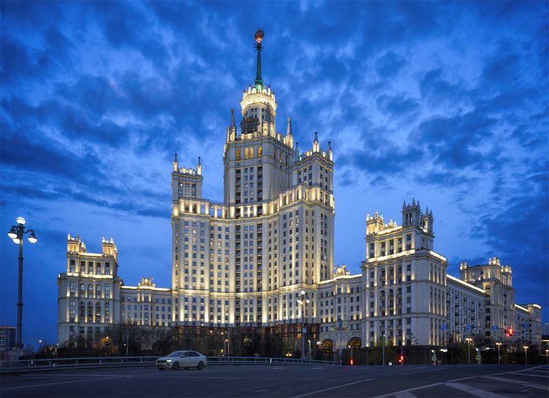 город, архитектура, вечер, москва, высотка, небо Дом на Котельнической набережнойphoto preview