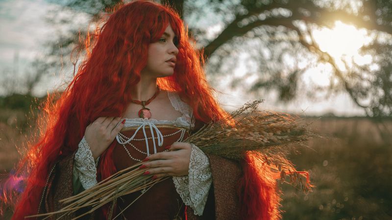 fantasy, red, redhair, nature, landscape Leandraphoto preview