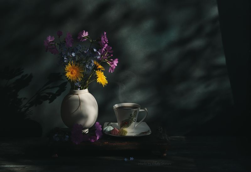 цветы, кофе, натюрморт, напиток, аромат, вкусно, flowers, coffee, still life, drink, aroma, delicious, bouquet , flowers Весенний натюрмортphoto preview