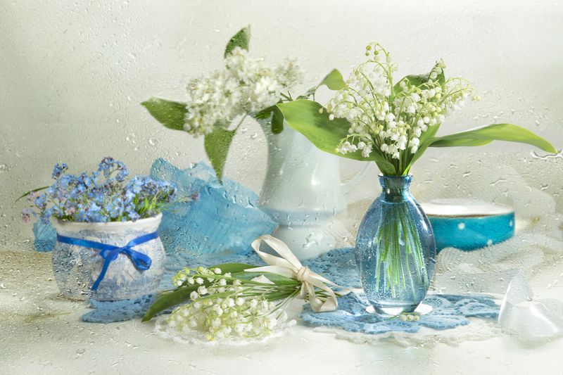 натюрморт, цветы, весна, незабудки, ландыши Весенний букетphoto preview