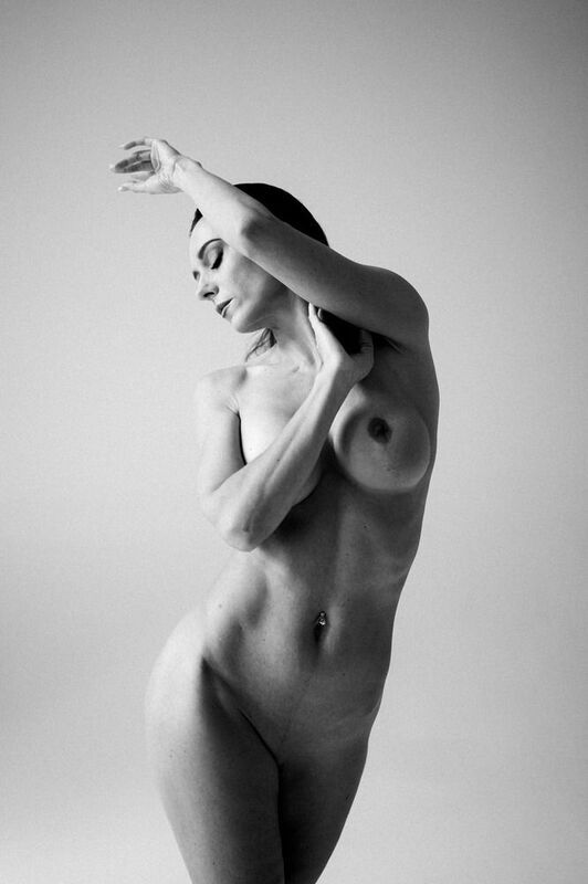 portrait, nude, woman, black and white *photo preview