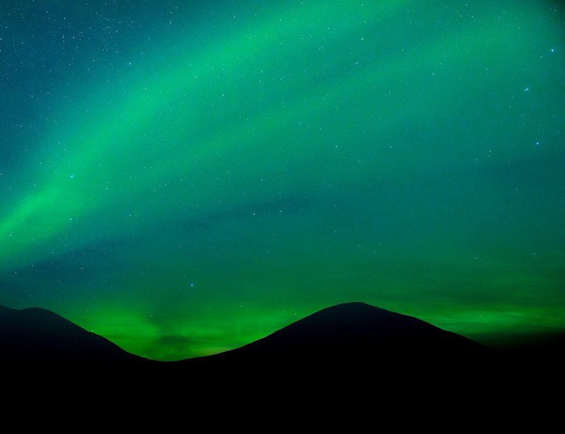 Север, Арктика, Северное Сияние Силуэтphoto preview