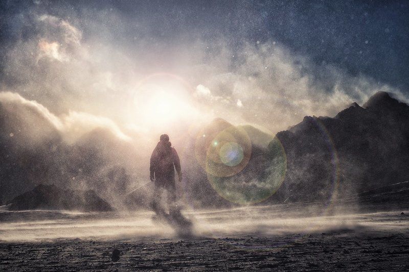 russia, mountains, snow,winter, portrait, портрет, зима, горы, кавказ, эльбрус, снег, закат Космос на землеphoto preview