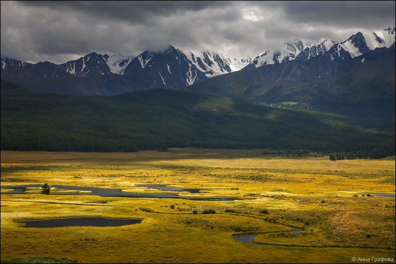 алтай, аня графова, горный алтай, горы, северо-чуйский хребет, урочище ештыкёль Хмурое лето урочища Ештыкёльphoto preview