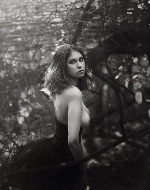 50mm, Beautiful, Black and white, Body, Forest, Girl, Model, Nikon d90, Nude Shishkin lesphoto preview