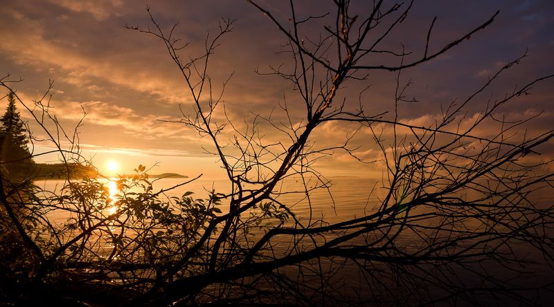 берег, вода, закат, золото, камни, карелия, клим-нос, лодка, онежское озеро Золотой закатphoto preview