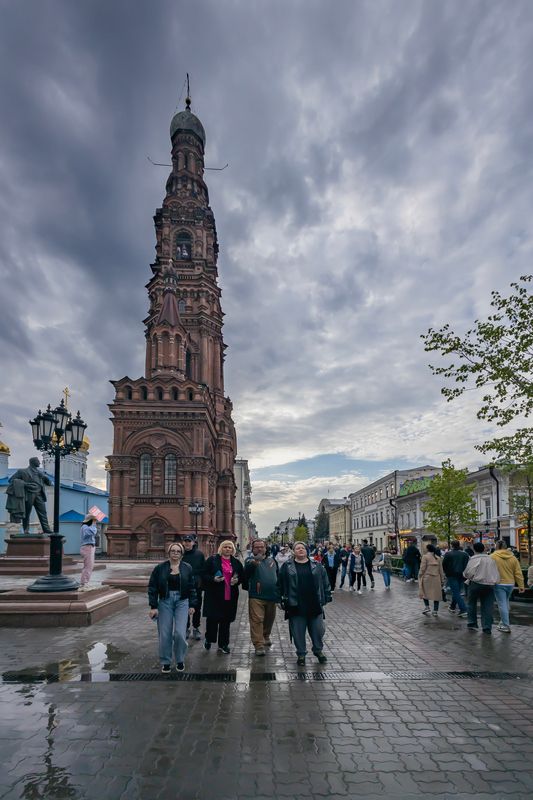 казань, ул.баумана, стрит, улица, город После дождя у Богоявленского собора..photo preview