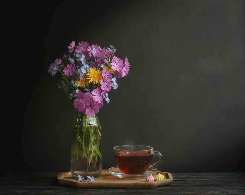 цветы, чашка, натюрморт, напиток, аромат, вкусно, flowers, чай, still life, drink, aroma, delicious, bouquet , flowers Чашка чая и весенние цветы..photo preview