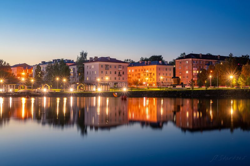 вечер, ночь, пруд, огни, пермский край, лысьва Вечерняя Лысьваphoto preview