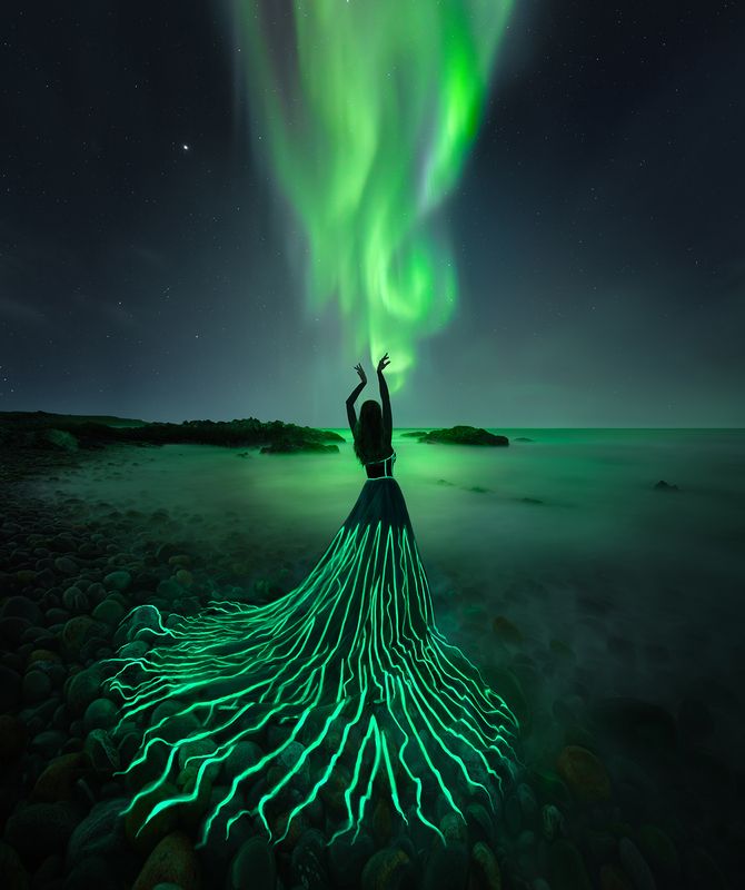 северное сияние, кольский полуостров, аврора Medusa\'s dancephoto preview