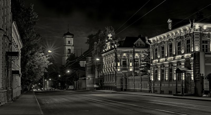 Графика Ильинской улицы. Ночной Нижний Новгород фото превью