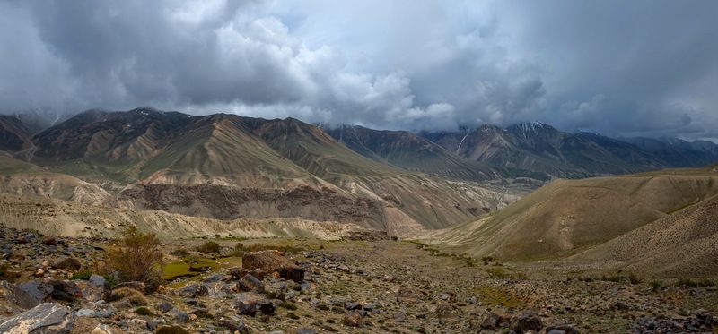 таджикистан, памир, памирский тракт, горы, небо, облака photo preview