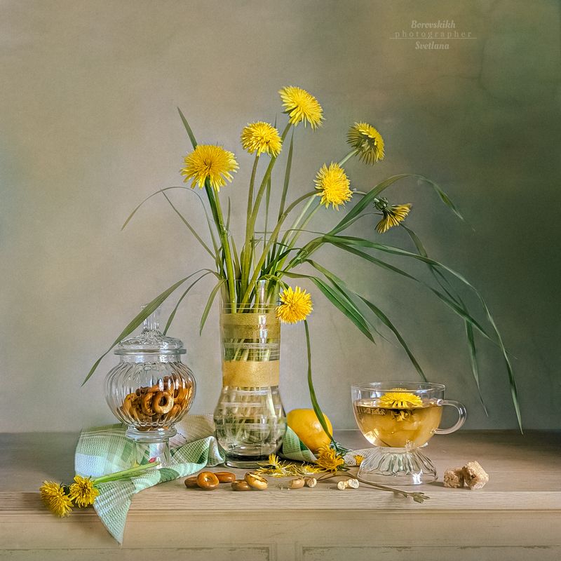 натюрморт, весна, одуванчики, чайные_истории, food_photo, цветы, фото на окне, фото на телефон Одуванчиков чайphoto preview