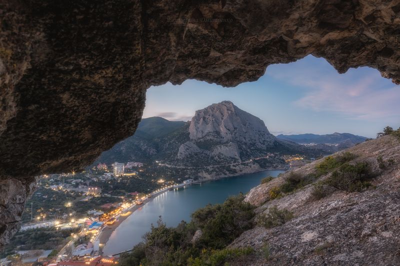 крым, новый свет, горы, пейзаж, вечер, закат, судак Когда зажигаются огни...photo preview