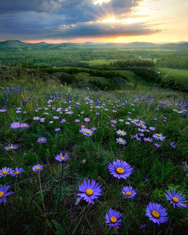 пейзаж, облака, природа, россия, урал, закат, восход, утро Летнее утро на Нуралиphoto preview