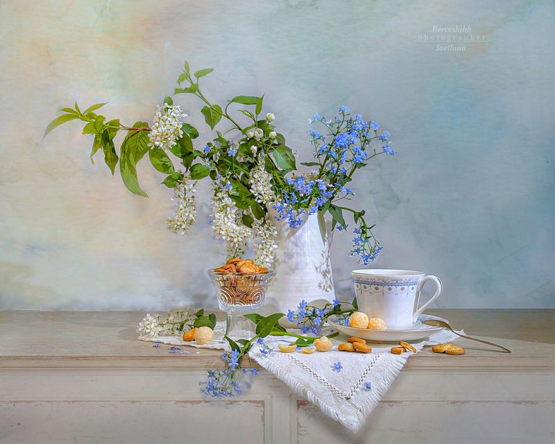 натюрморт, светлый_ключ, весна, цветы, чайные_истории, food_photo, фото у окна, фото на телефон С ароматом черёмухиphoto preview