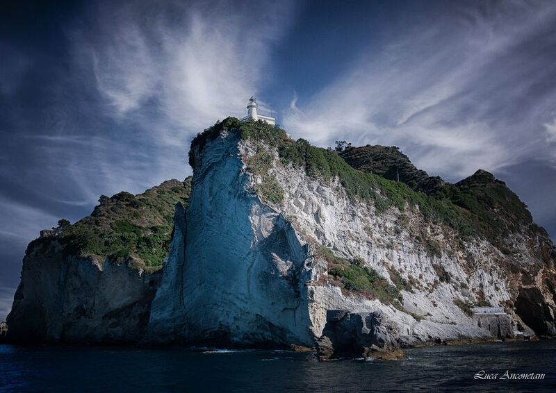lighthouse italy campania travel sea rock cliff bacoli The lighthouse фото превью