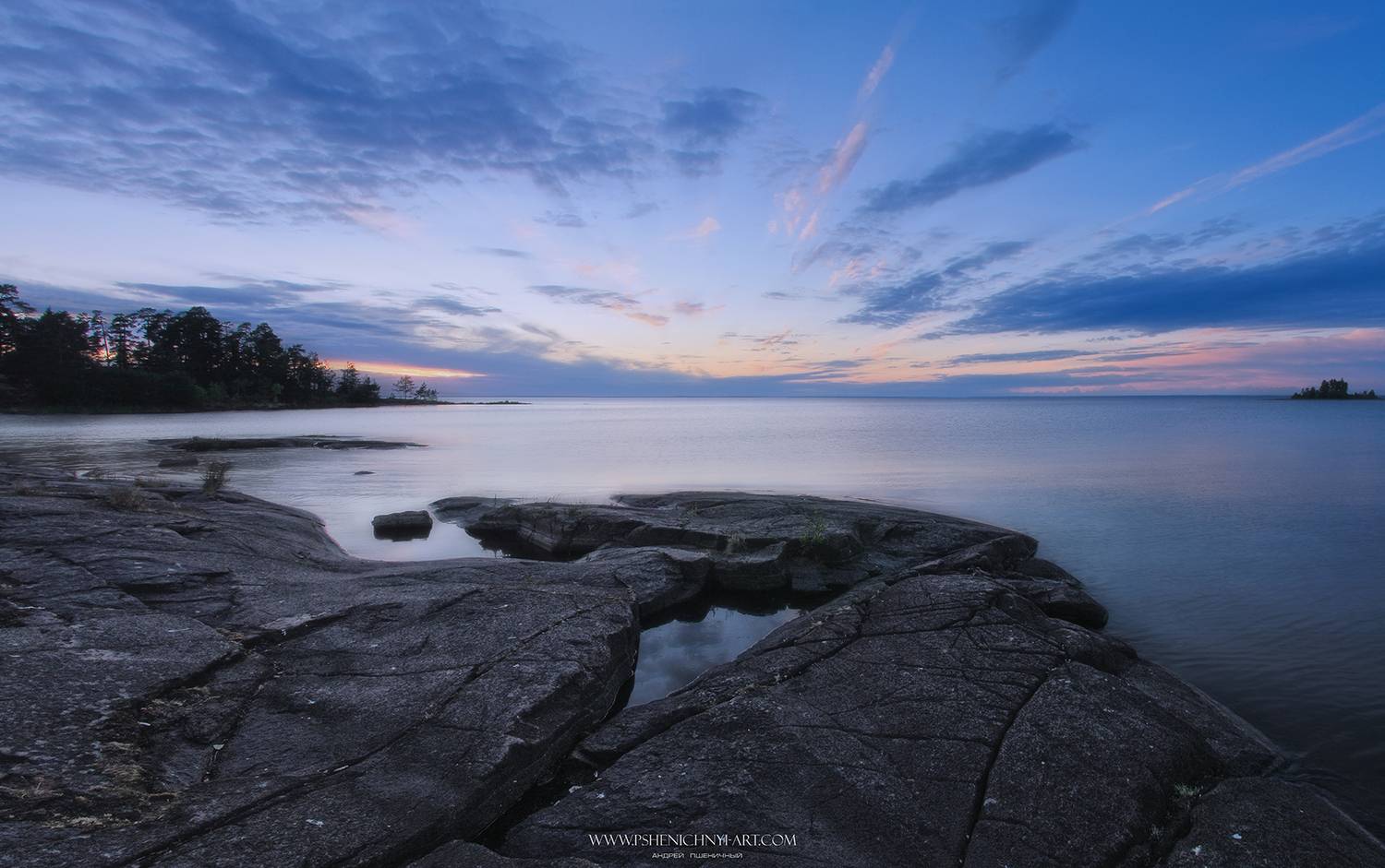 карелия, валаам, ладожское озеро, закат, небо, каменный берег, Пшеничный Андрей