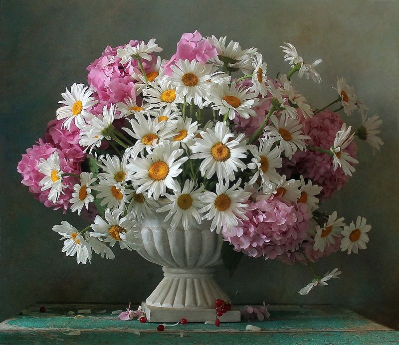 натюрморт, цветы, полевые цветы, лето, марина филатова, ромашки *** фото превью