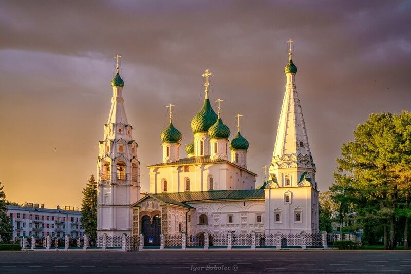ярославль, дождь, церковь ильи пророка, закат Золотой час в Ярославлеphoto preview
