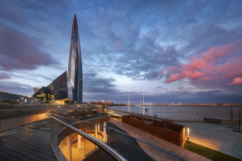 архитектура, лахта, лахтацентр, architecture Общественные пространства возле Лахта-Центра в Санкт-Петербургеphoto preview