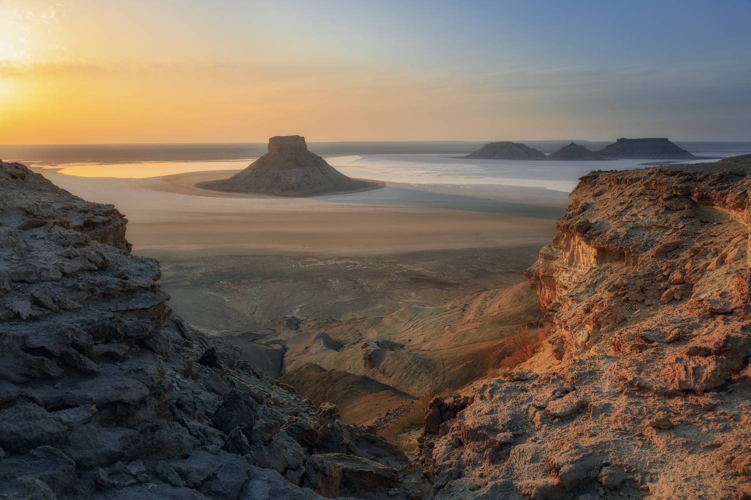 Казахстан Мангистау Карынжарык Мангышлак солончак закат вечер, Шишкин Дмитрий