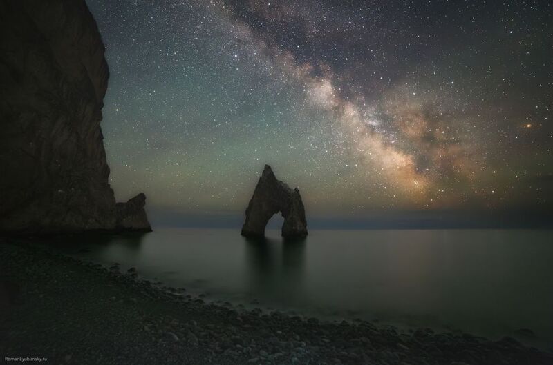 крым, коктебель, млечный путь, астропейзаж, скалы, ночь, золотые ворота Шейтан-Капу photo preview