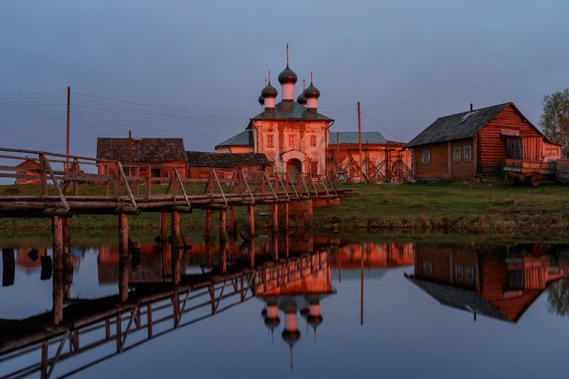 вершинино, закат, архангельская область День в закате догорает... (Вершинино) фото превью