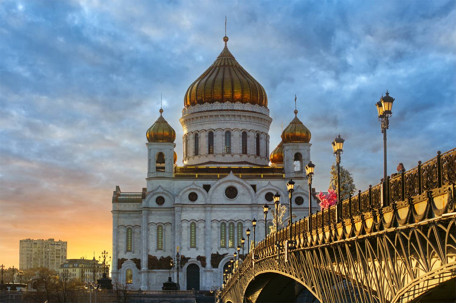 город, архитектура, мост, москва, вечер, закат,, Михаил Кудрявцев