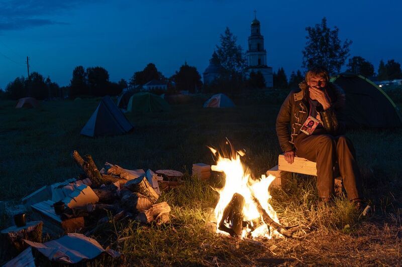 крестный ход, паломник, ночь, костер, думы Паломник фото превью