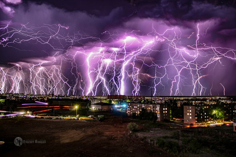 молния, молнии, гроза, ночь, тучи, облака, город, архитектура, свет, длинная выдержка, звезды Апокалипсисphoto preview