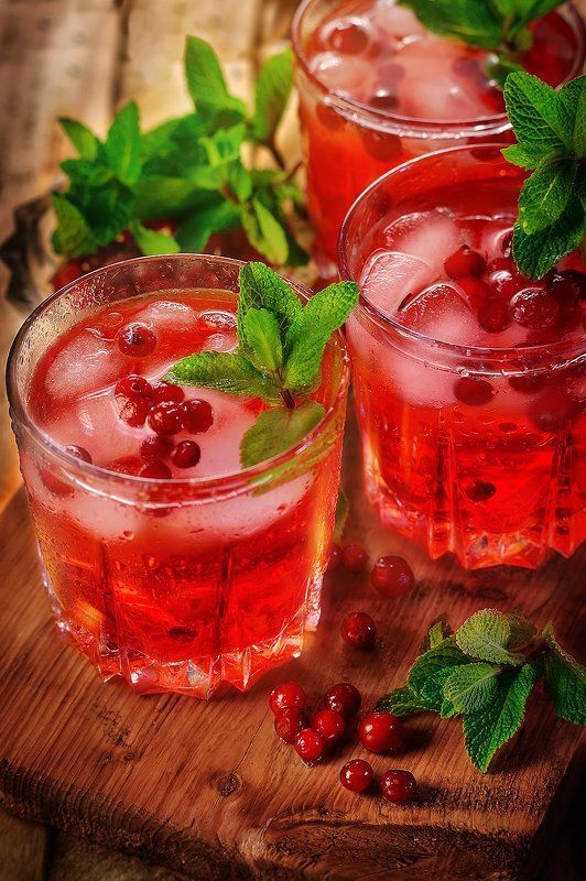 коктейли, клюква, красный, мята, алкоголь Клюкваphoto preview