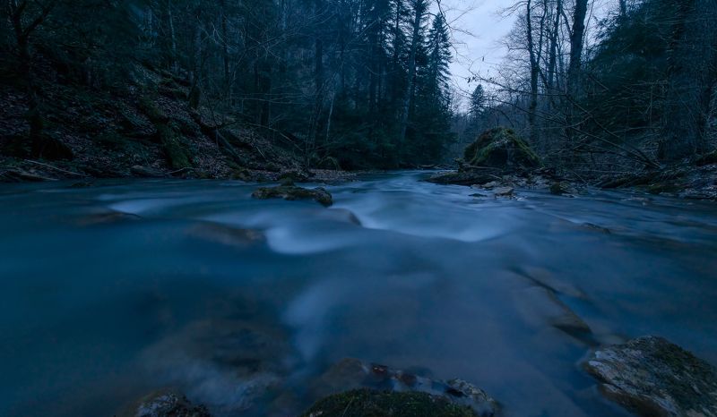 горы, кавказ, вечер, река, мезмай, март, 2016 Вечер на реке Мезмайphoto preview
