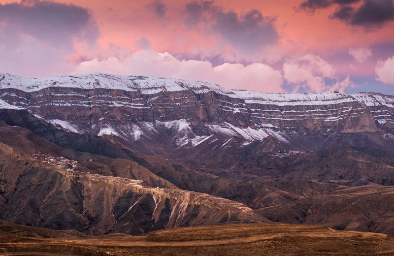 хребет закат краски пейзаж Краски заката photo preview