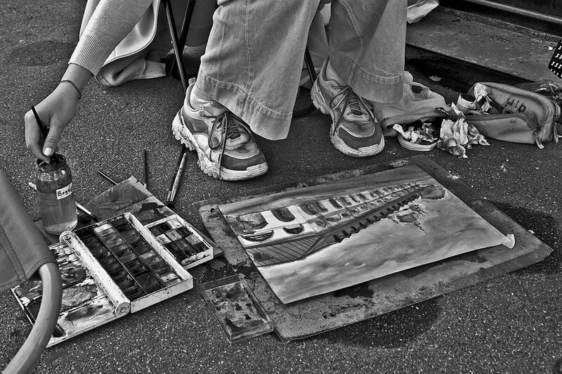 улица, художник, петербург, чб,, апатиты Уличный пленэр. 2022 фото превью