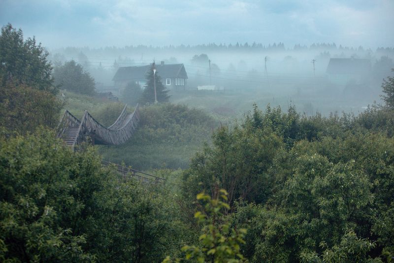 деревня,  русский север, рассвет, вепсский лес, природа, утро Туманное утро фото превью
