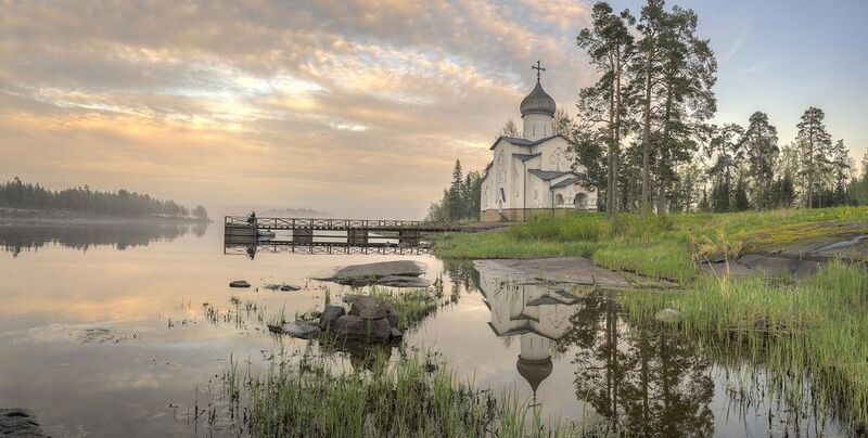 валаам, весна, озеро, остров, монастырь, церковь photo preview