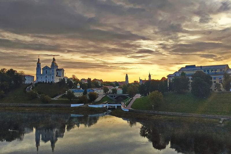 витебск,  храм, восход, западная двина Золотистый восход в Витебскеphoto preview