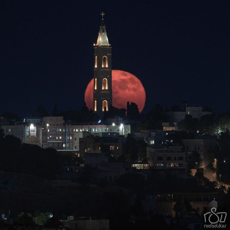 Jerusalem, Israel, Palestine, moon, full moon, city, cityscape, landscape, postcard Jerusalemphoto preview